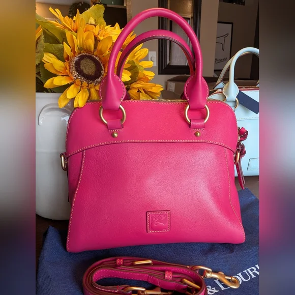 Dooney & Bourke Florentine Cameron Satchel In FUSHIA NWOT - Picture 1 of 9
